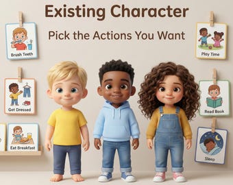 Custom Visual Routine Cards (10) | Personalized Visual Schedule | Autism & ADHD | Add-On Only | Digital PDF