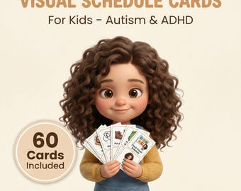 60 Visual Schedule Cards for Kids | Autism ADHD Daily Routine | Printable PDF