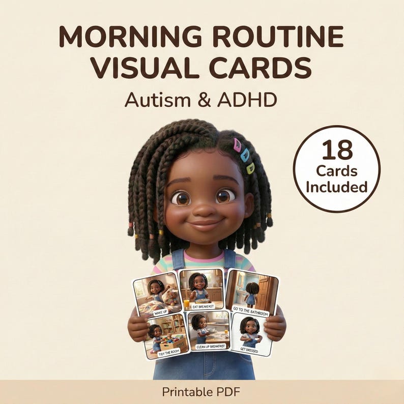 Morning Routine Visual Cards | Autism & ADHD, Kids Daily Schedule ...