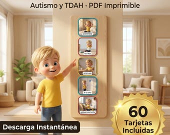 Rutinas Visuales Autismo TDAH | 60 Tarjetas Visuales Niños | PDF imprimable