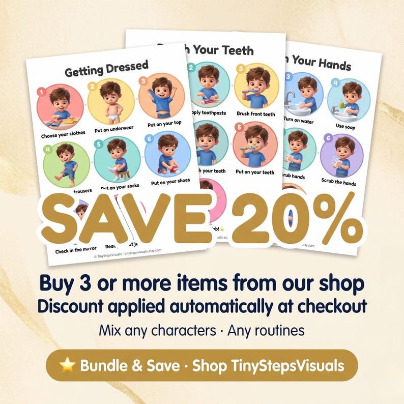 Getting Dressed Visual Cards Autism ADHD Boy Printable Step by Step ...