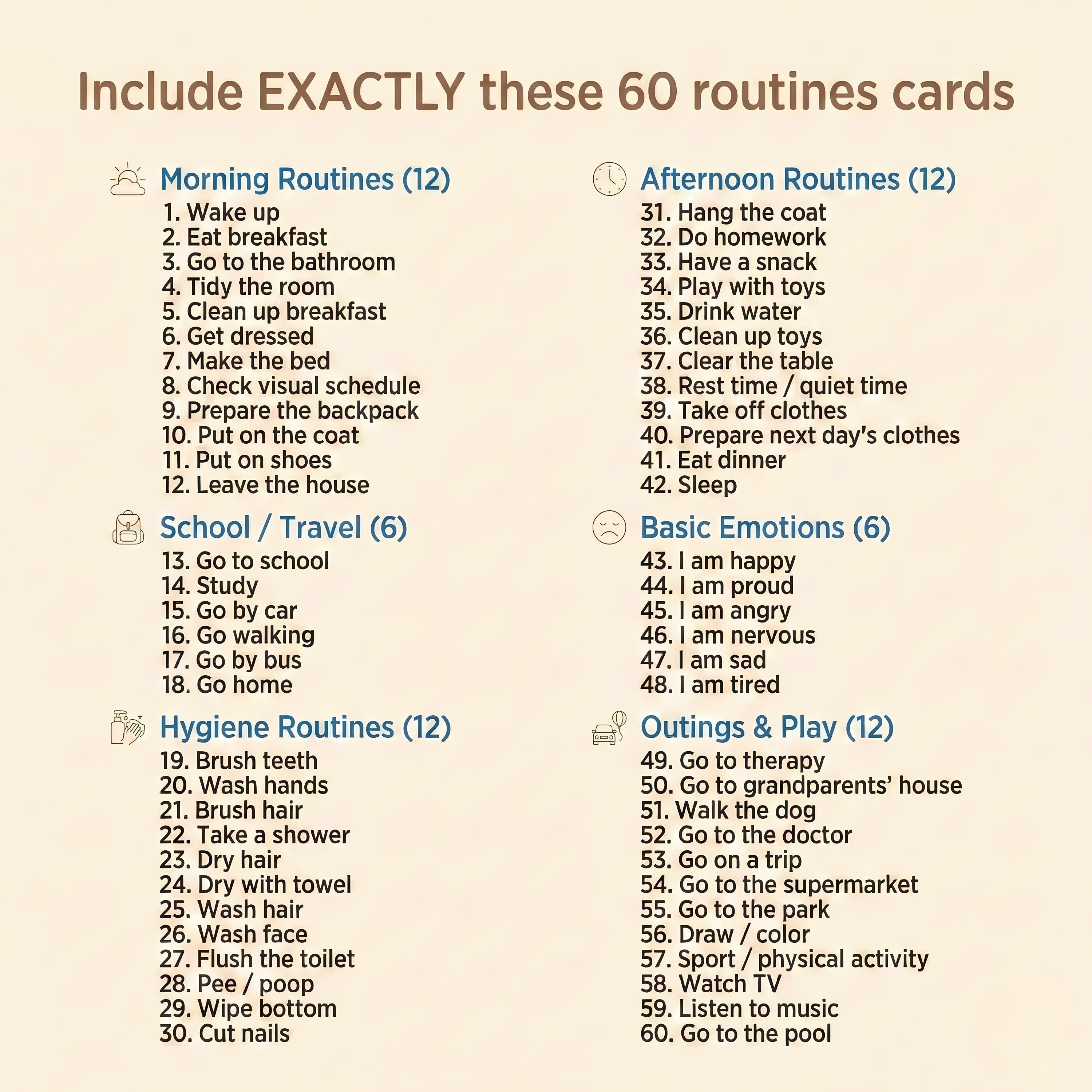 Visual Structured Routine Visual Daily Routine Cards for Kids | 60 Calm & Structured Activities ...