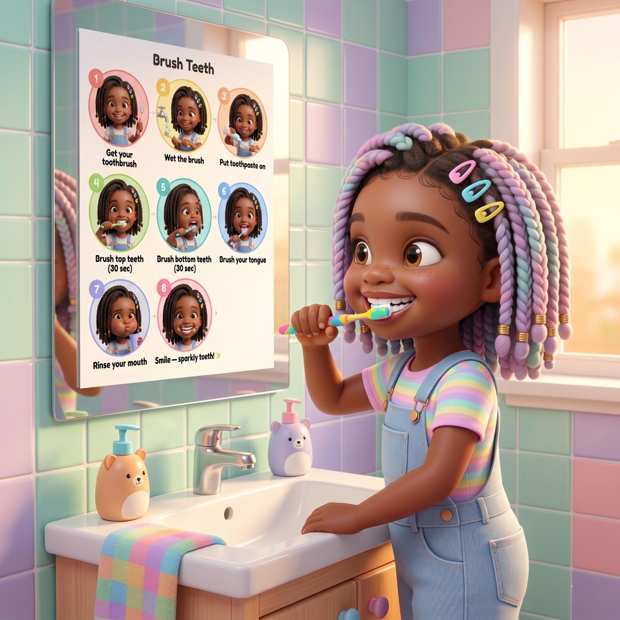 Brush Teeth Routine Poster PRINTABLE | Visual Schedule Autism ADHD ...