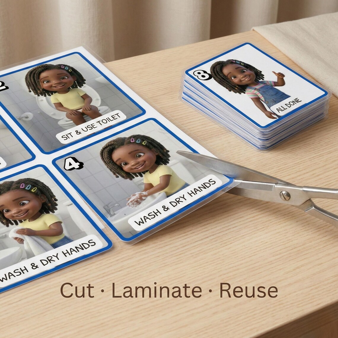 Potty Training Visual Schedule Step by Step for Kids Autism ADHD ...