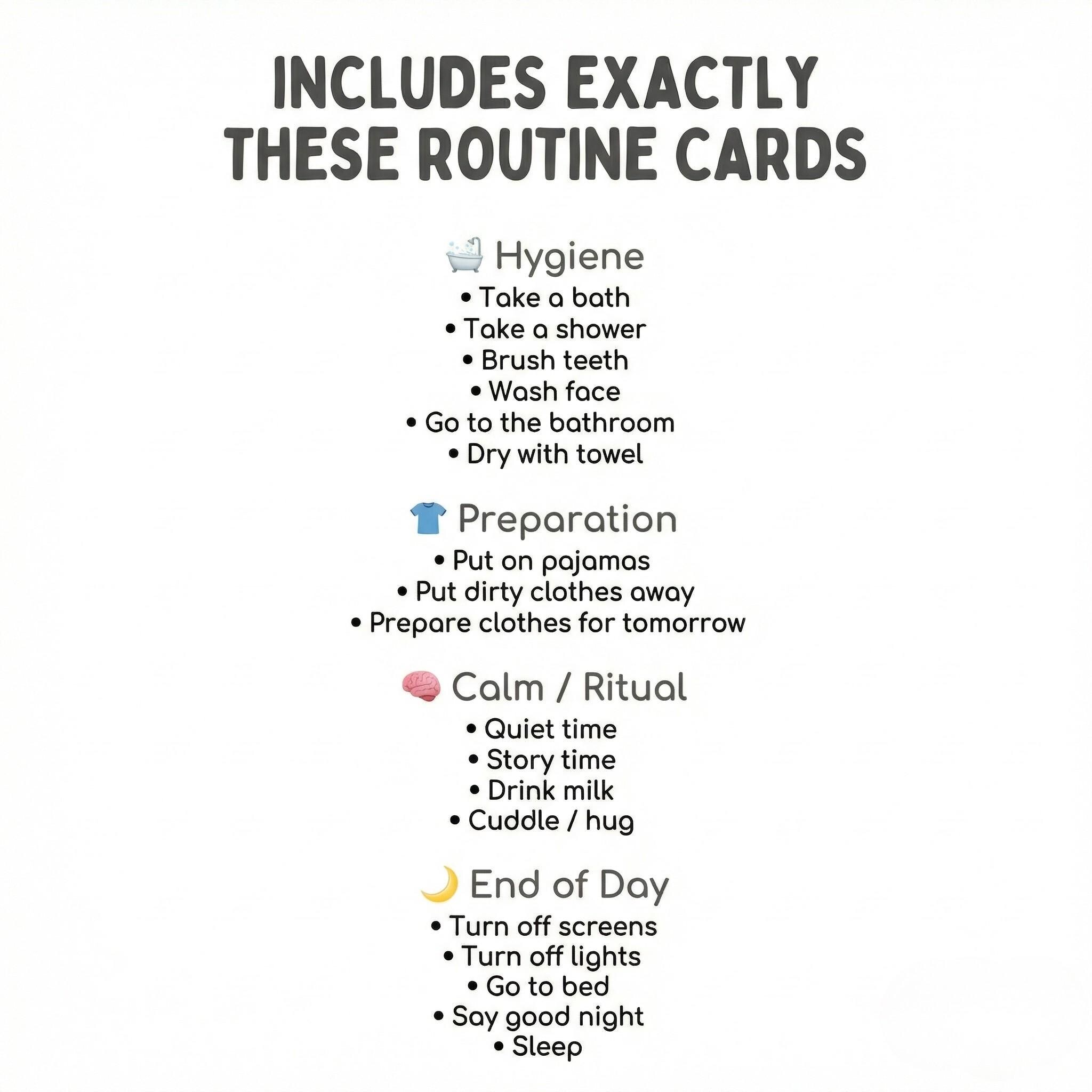 Bedtime Visual Schedule | Autism ADHD Kids | 18 Routine Cards ...