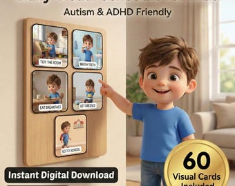 Visual Routine Cards 60 Printable Kids Daily Schedule Autism Special Needs