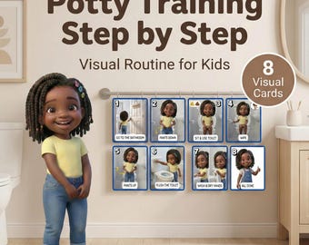 Potty Training Visual Schedule Step by Step for Kids Autism ADHD Printable PDF
