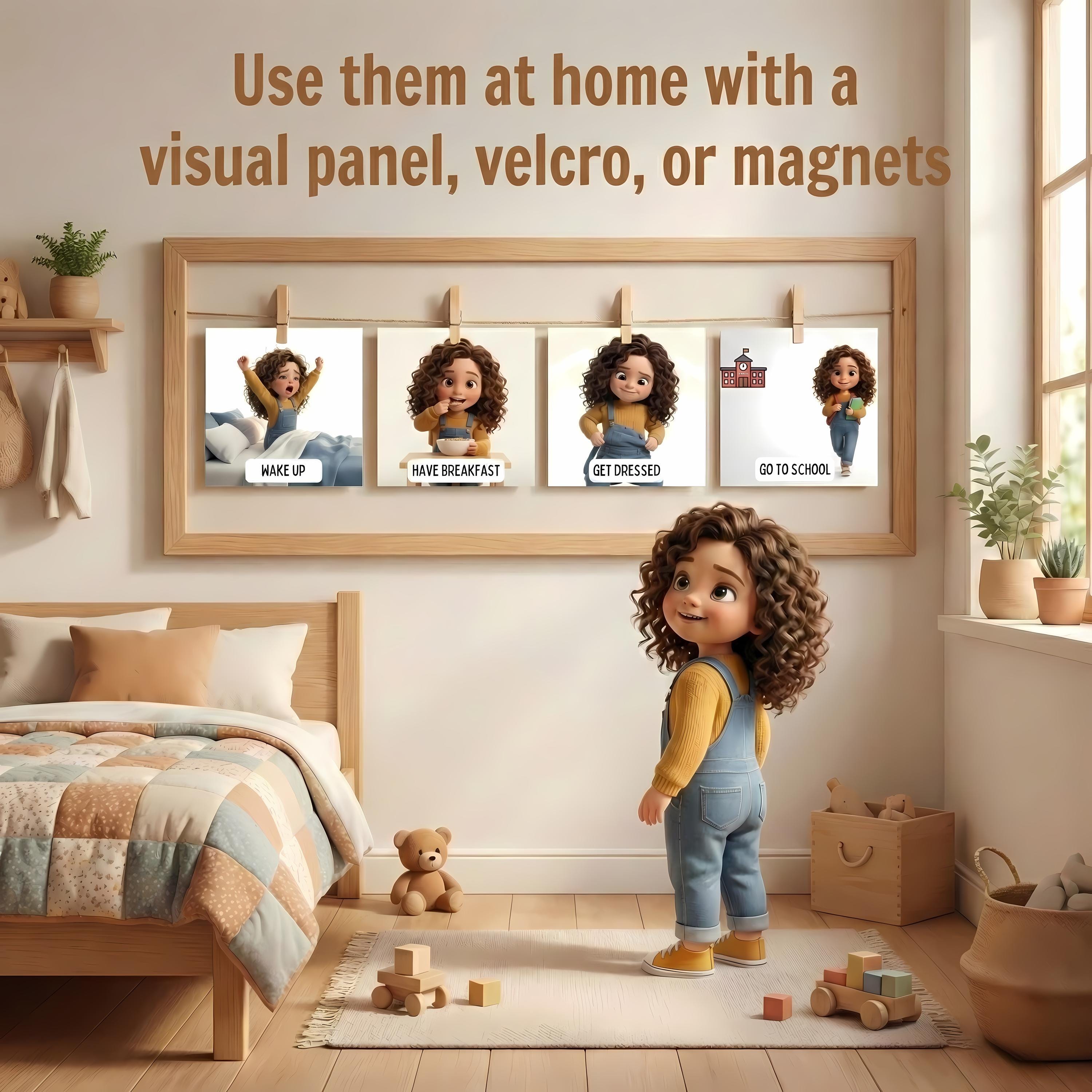 60 Visual Schedule Cards for Kids | Autism ADHD Daily Routine ...
