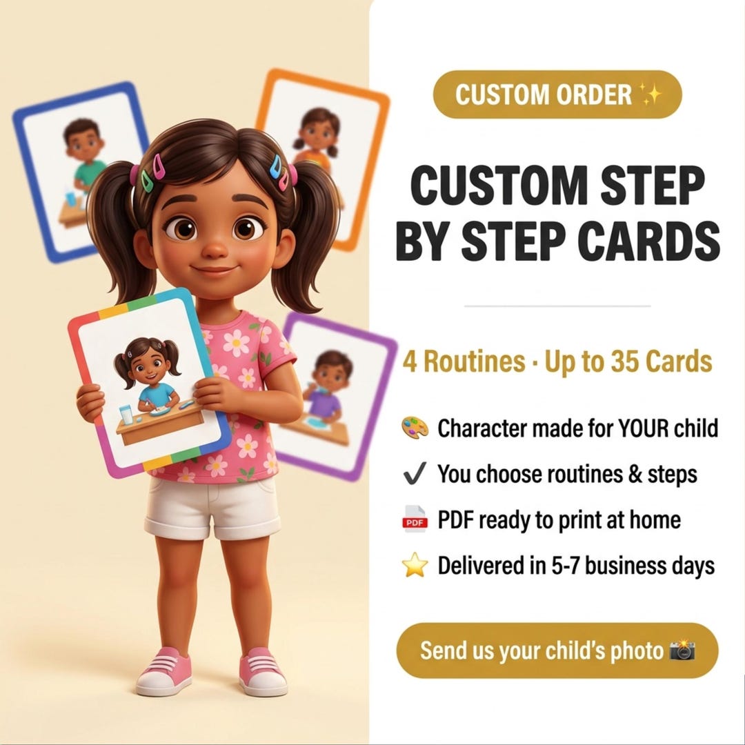 Custom Step by Step Visual Cards | 4 Personalized Routines up to 35 ...