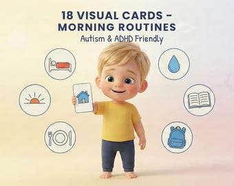 Morning Routine Visual Cards Kids Autism ADHD Printable Digital Download