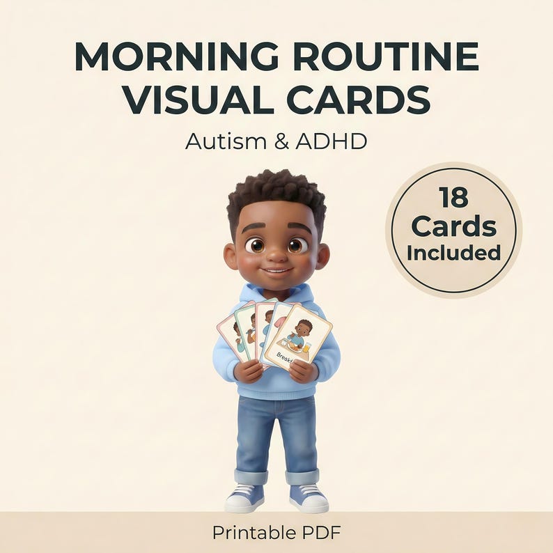 Autism Morning Routine Cards | Visual Schedule, ADHD (printable PDF) - Etsy