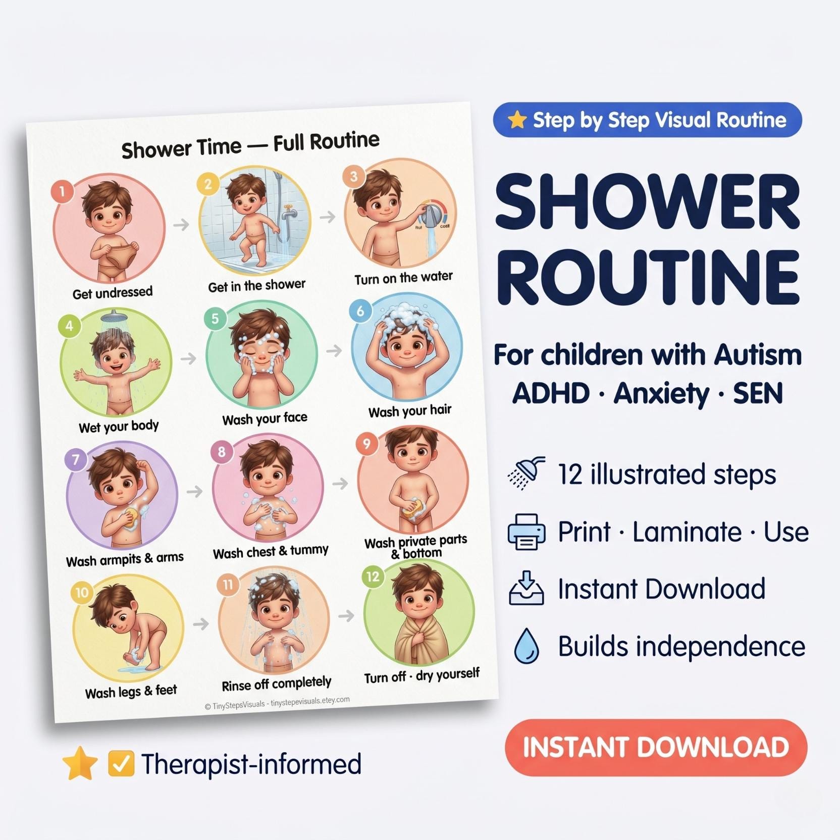 Kopinma Calendrier Visuel 2 En 1 Avec 70 Cartes – Routine Quotidienne Pour Enfants Autistes, Apprentissage Et Comportement