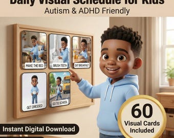 Visual Daily Routine Cards for Kids | 60 Calm & Structured Activities | Printable PDF