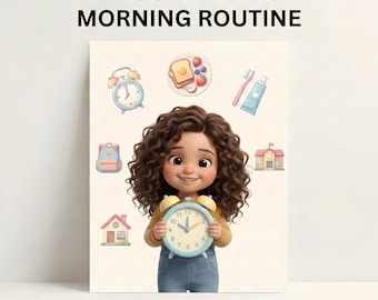Morning Visual Routine for Kids | 18 Visual Schedule Cards | Autism & ADHD | Printable PDF