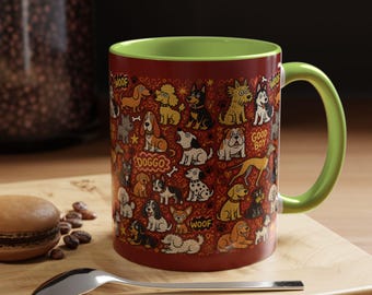 かわいい犬好きマグカップ｜面白い子犬柄コーヒーカップ｜ワンワンいい子マグカップ