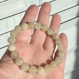 Natural Libyan Desert Glass Bracelet 8.4mm | Included LDG Crystal Bracelet | Sahara Impact Glass Gemstone Jewelry