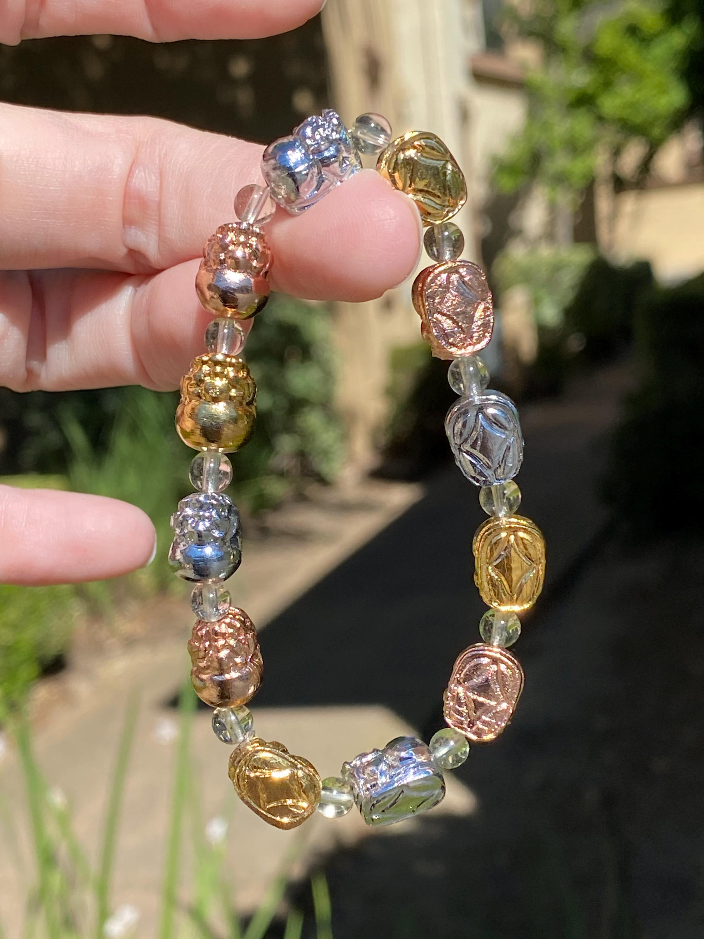 Aletai Meteorite Pixiu Bracelet | Mixed Metal, Libyan Desert Glass