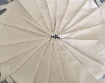 Banderines de tela de algodón blanco, pancarta para fiestas, 10 pies