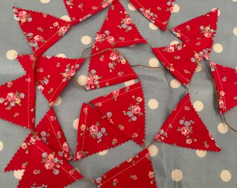 Mini Cath kidston fabric  bunting cotton fabric banner, pennants,weddings, party flag,photo shoots,events,corporal events parties