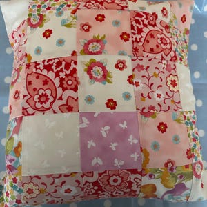 Patchwork fabric cushion