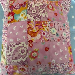 Patchwork fabric cushion