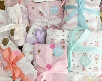 Calendario de Adviento de 7 días para cumpleaños, regalos de cumpleaños, cajas de mimos, cajas de golosinas, kit de autocuidado