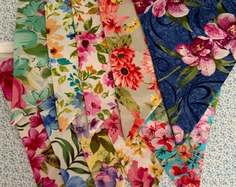 Flower  bunting cotton fabric banner, pennants,weddings, party flag,photo shoots,events,corporal events parties