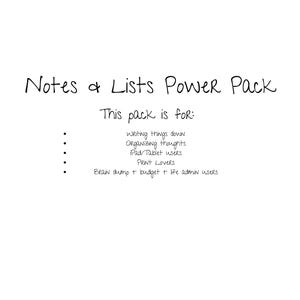 Av Chyna Studio - Anteckningar och listor Power Pack | Enkla utskrivbara/digitala anteckningssidor