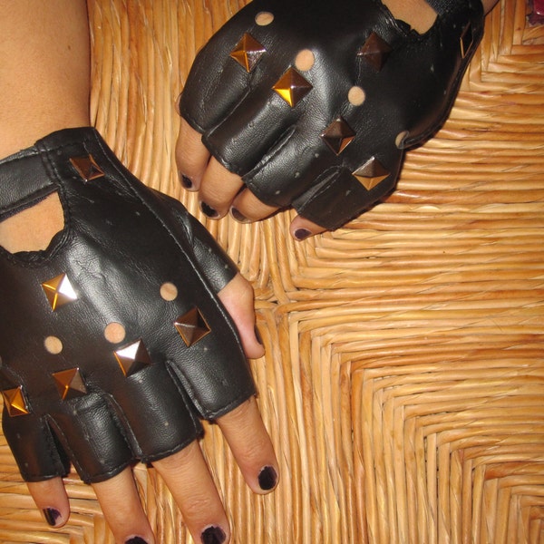 Fingerless Leather Gloves