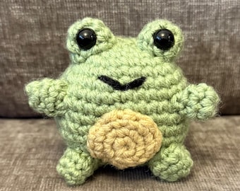 Handmade Crochet Frog Plush - Cozy Amigurumi Toy
