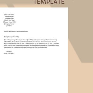 Peut inclure: Un modèle de lettre de démission avec le titre « LETTRE DE DÉMISSION » et l'expression « effective Immediately » en écriture cursive. Le modèle comprend des champs pour les informations personnelles et une déclaration de démission.