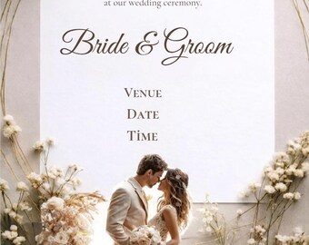 Elegant Minimalist Wedding Invitation Template (Instant Download)