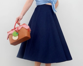 circle skirt denim jacket