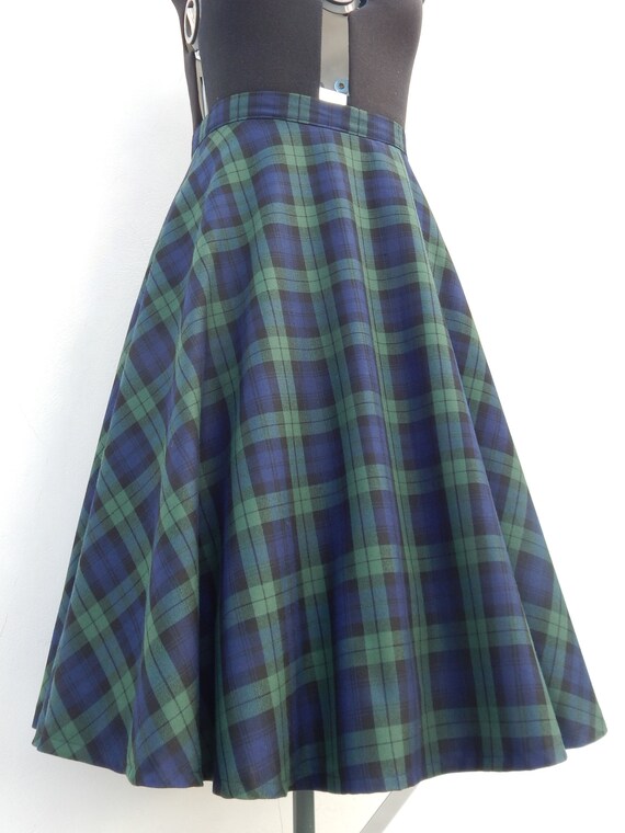 Gonna tartan verde e blu gonna circolare stile anni '50 | Etsy Italia