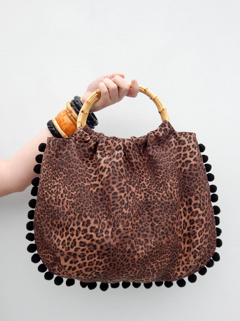 Vintage Handbags, Purses, Bags *New* Custom made leopard print bamboo handle bag Vintage inspired animal print handbag $62.43 AT vintagedancer.com