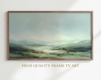 Spring landscape Frame TV art, Bright Modern Summer Scenery TV Art, Farmhouse Countryside Painting, Large Wall Art, Spring oil painting