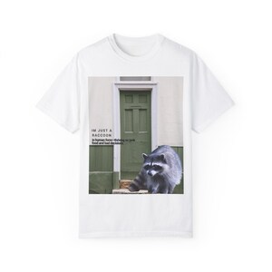 Funny Raccoon T-shirt Oversize Tee Unisex Graphic Top Cute Animal Shirt Comfy Cotton Clothing