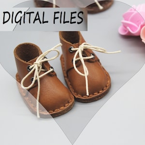 PDF Sasha doll shoes patterns 6 cm, PDF sewing patterns and instructions on how to make the Leather boots.