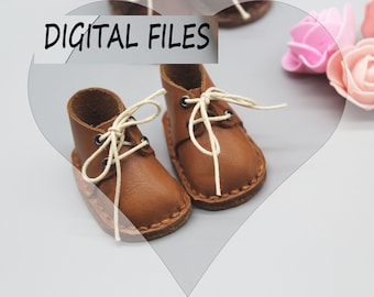 PDF AG doll shoes patterns 6.4 cm, PDF sewing patterns and instructions on how to make the Leather boots.