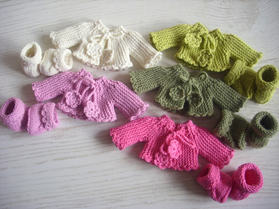 Waldorf Doll Clothes for 9, 11, 13 Chestnut Doll, Knitted Cardigan and