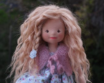 Waldorf doll 12 inches, Art doll, OOAK doll, Natural fiber doll cloth doll, Handmade