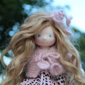 Waldorf doll 6.5 inches, Steiner doll, Ready to ship doll, Art doll, Soft doll, Natural fiber doll, Cute doll, OOAK Doll