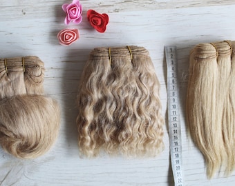Cabello para muñecas, extensiones de mohair, cabello natural para muñecas