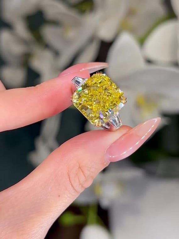 3.2TCW Toi Et Moi Pear Diamond Ring Lab Grown White & Yellow Diamond Engagement Ring Unique Anniversary Gift for Wife Girlfriend