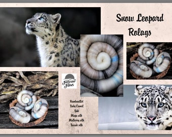 Snow Leopard rolags - 100g