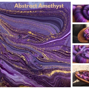 Abstract Amethyst rolags - 100g