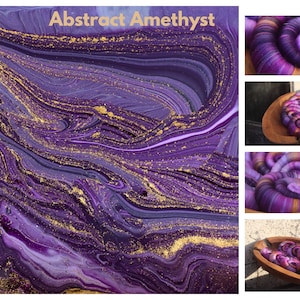 Abstract Amethyst rolags - 100g