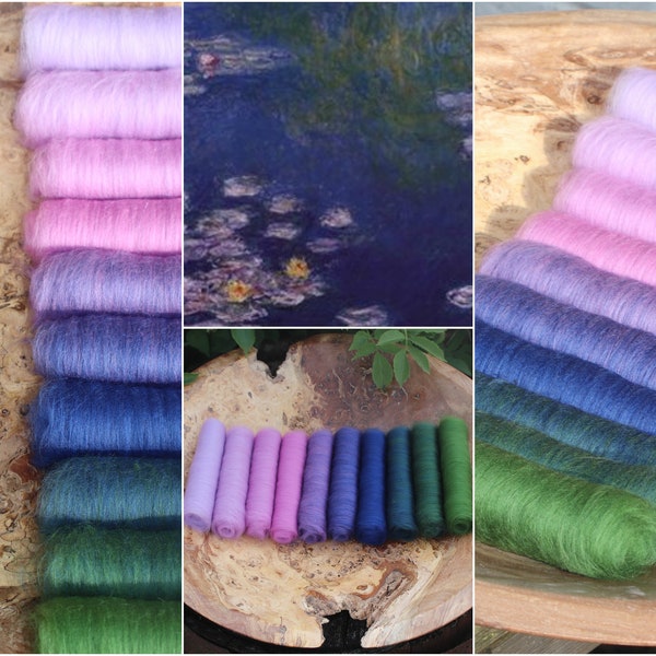 Conjunto de manta degradê tamanho XL Lagoa de Lírios de Claude Monet - 150g