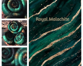 Royal Malachite rolags - 100g