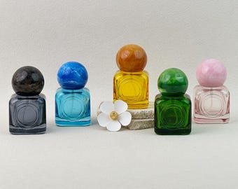 Colorful Glass Perfume Spray Bottle 30ml, Refillable Square Atomizer, Empty Travel Fragrance Bottle, Mini Cologne Mist Bottle Gift